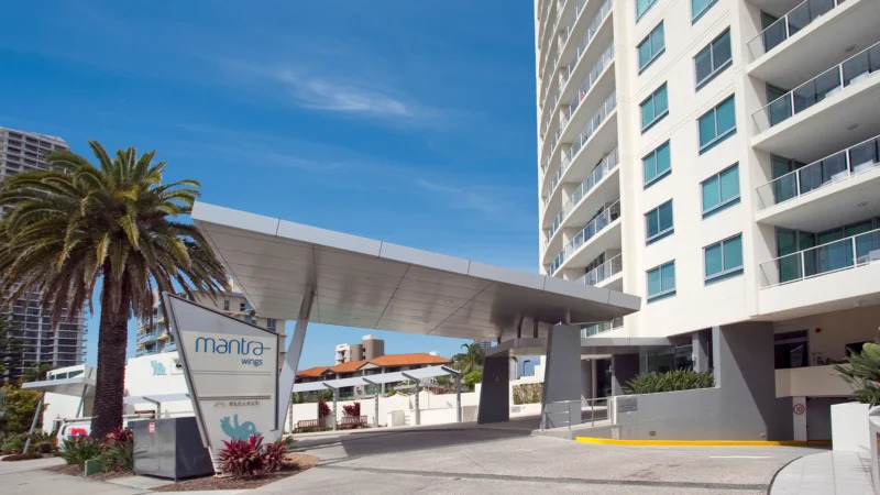 Mantra Wings building with undercover parking entrance